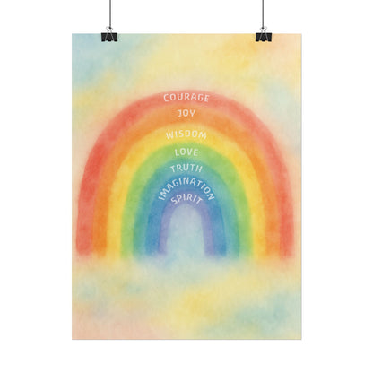 Colors of Character Rainbow Watercolor Poster
