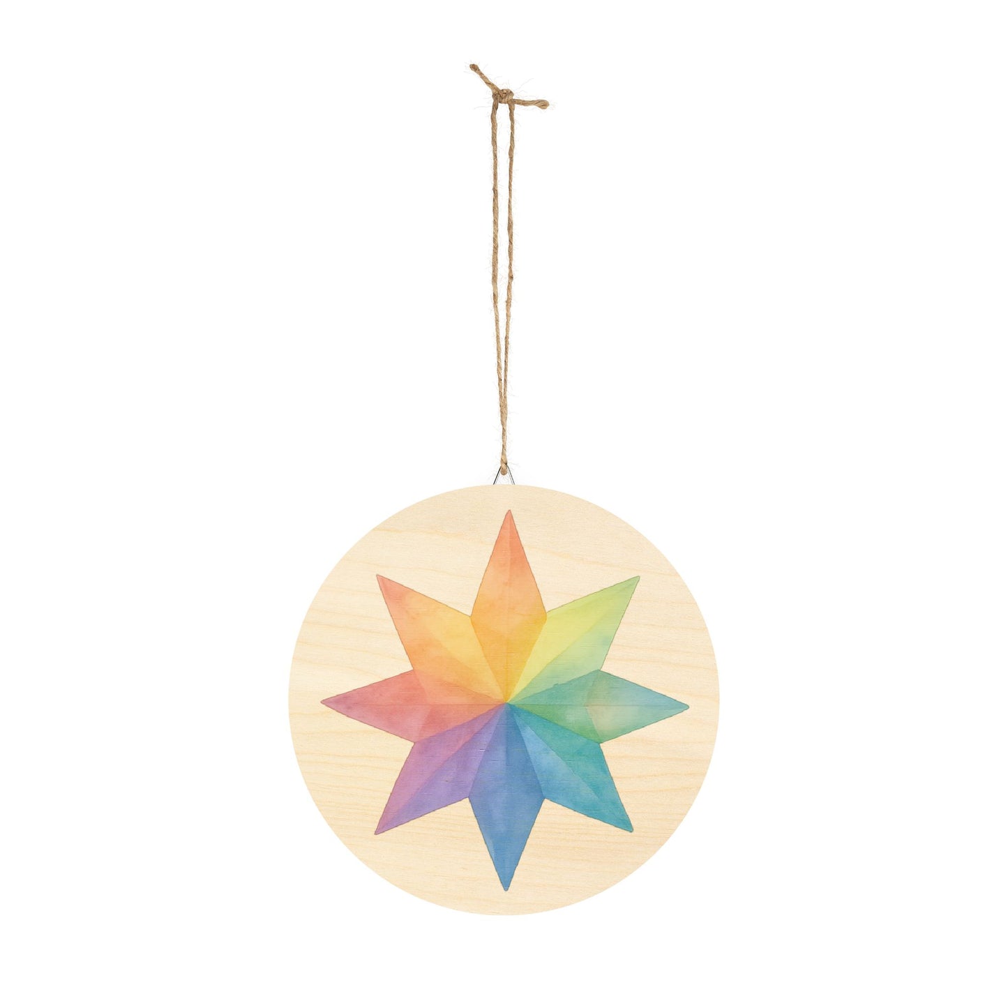 Kite Paper Window Star Round Wood Sign
