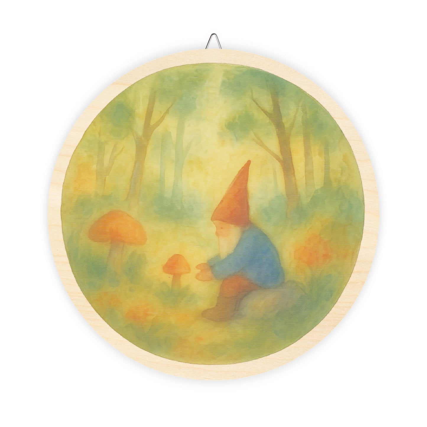 Woodland Gnome School Round Wood Sign