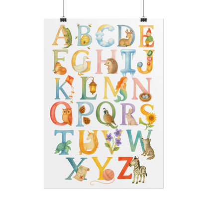 Waldorf Classroom ABCs Watercolor Poster