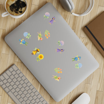 Flower Fairy Vinyl Window Stickers