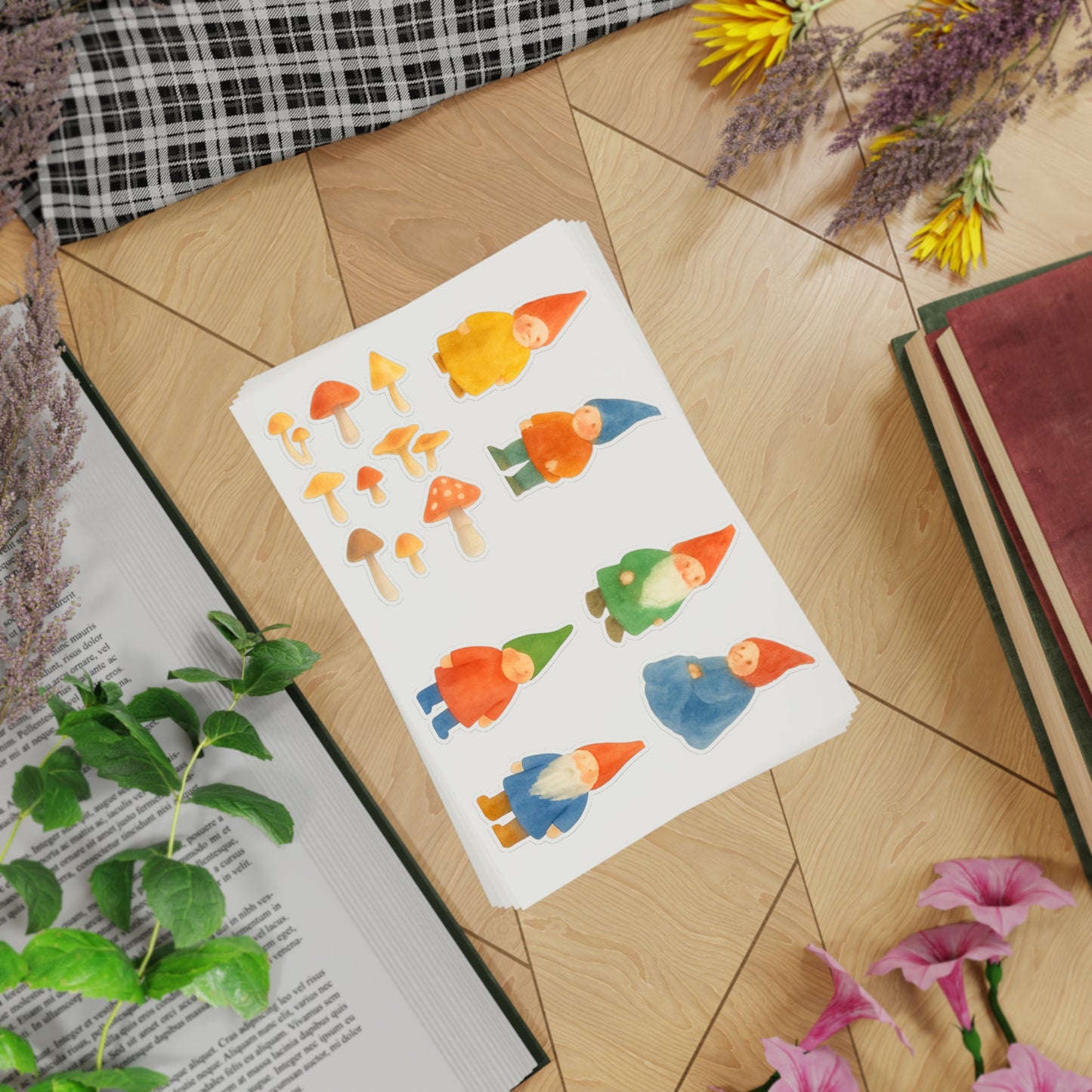 Woodland Gnome Window Vinyl Stickers
