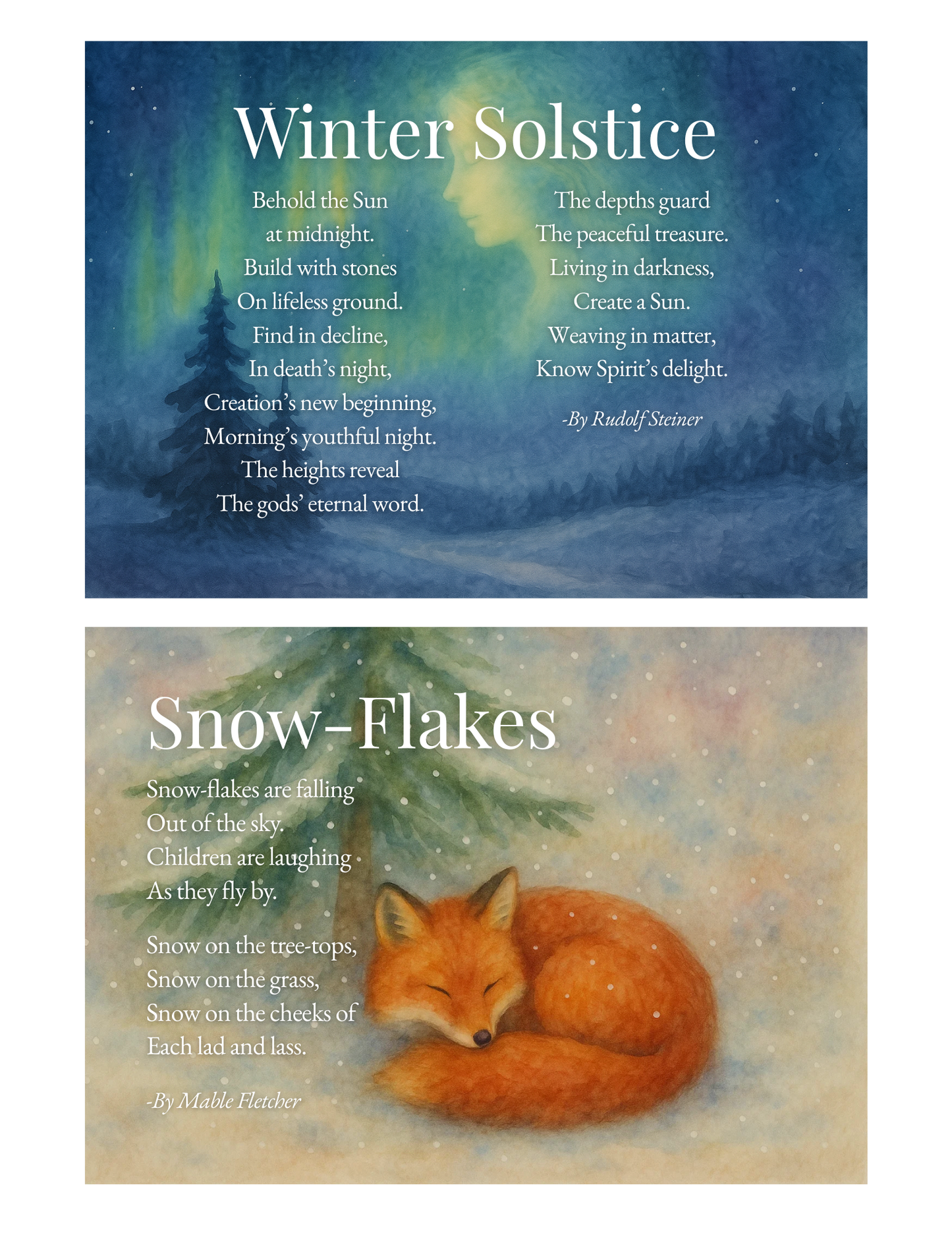 Winter Poem Cards Pack