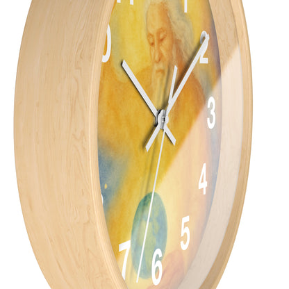 Watercolor “God Created Earth” Clock