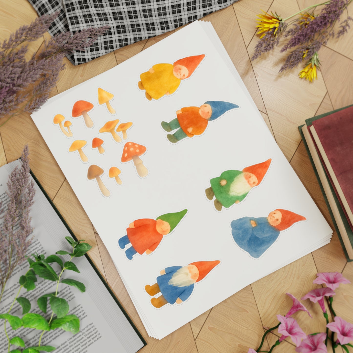 Woodland Gnome Window Vinyl Stickers