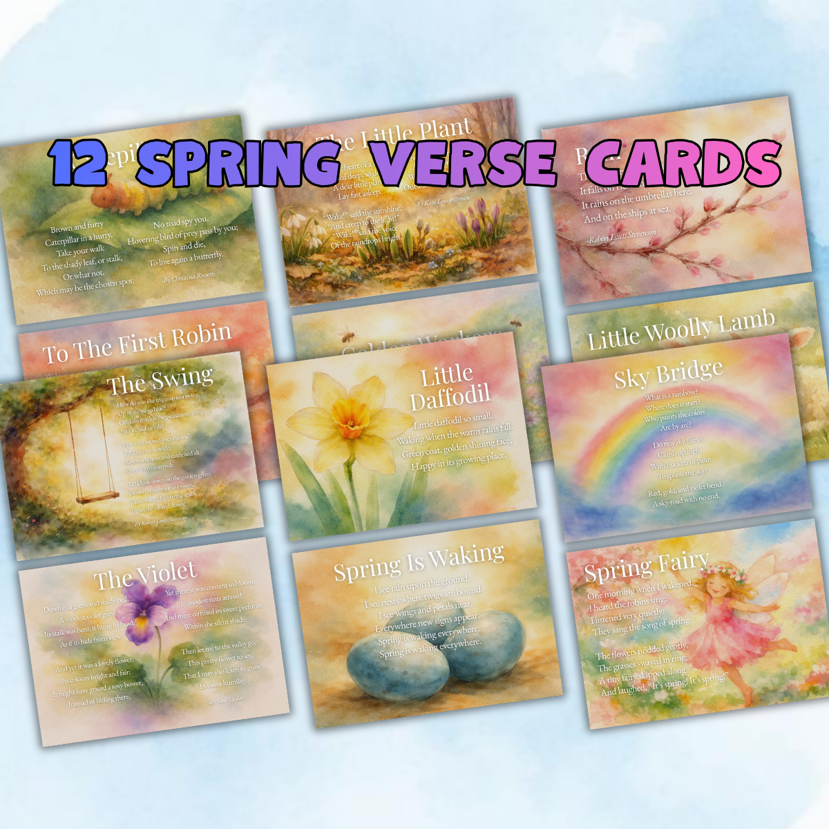 Waldorf Seasonal Verse Cards Bundle | 48 Nature Poems (Digital Download)