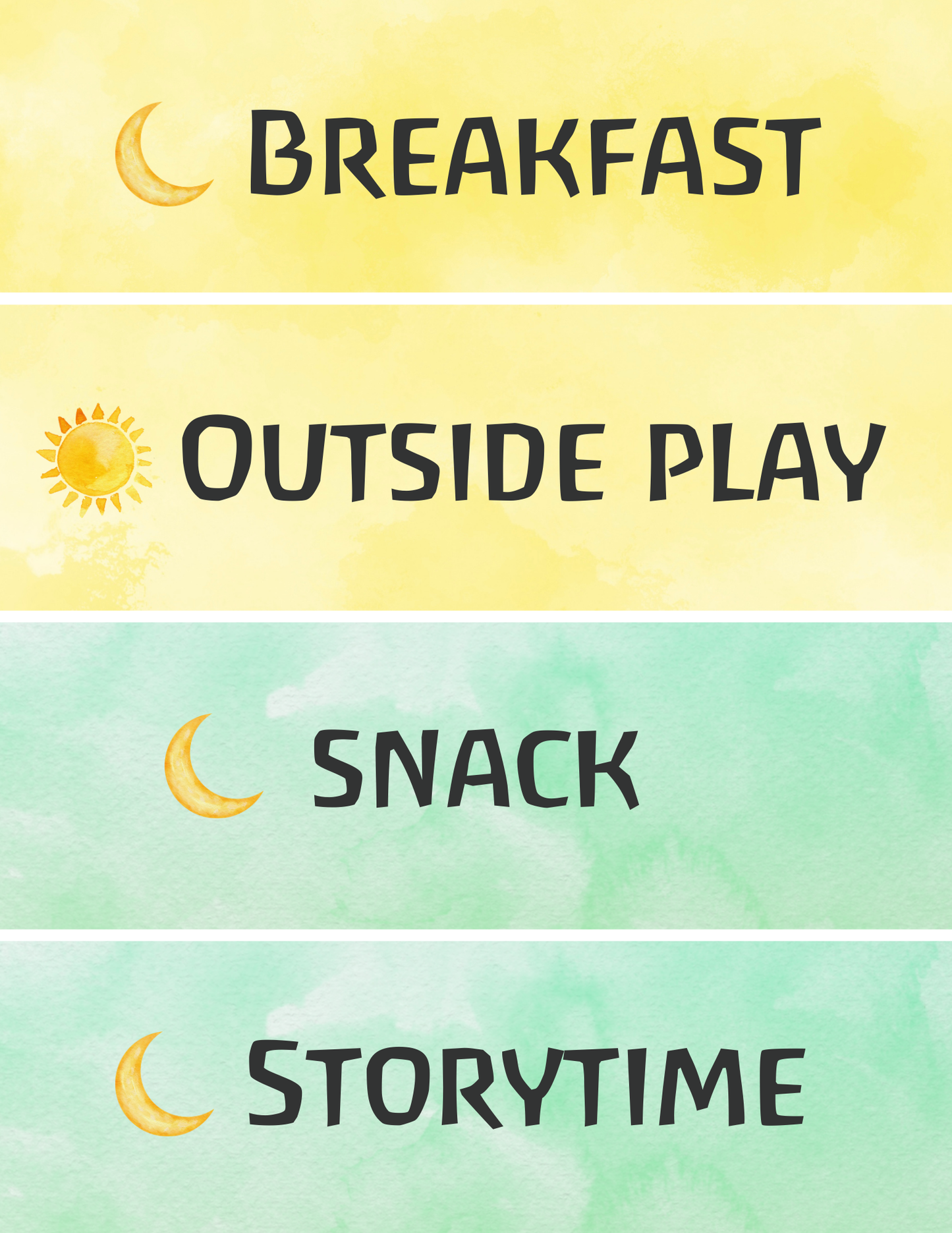 Printable Daily Rhythm Cards