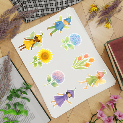 Flower Fairy Vinyl Window Stickers