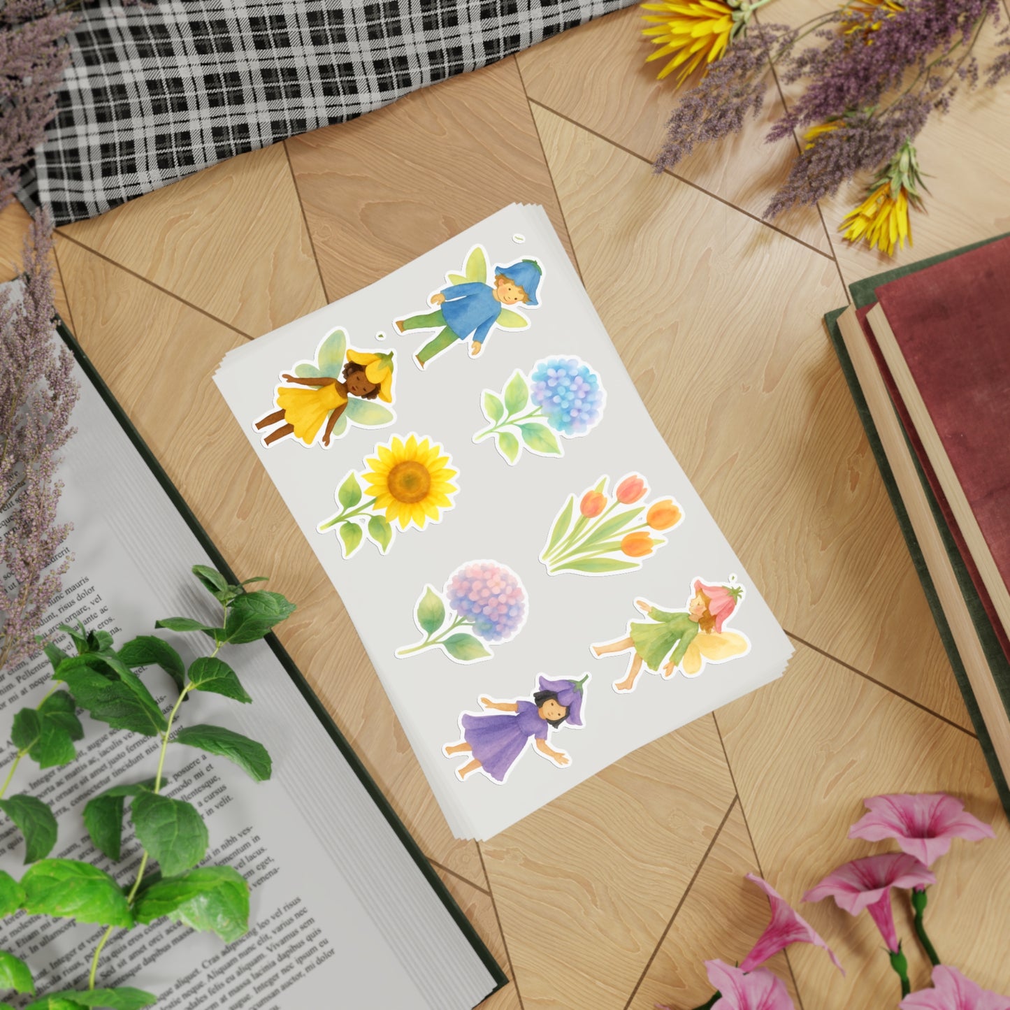 Flower Fairy Vinyl Window Stickers