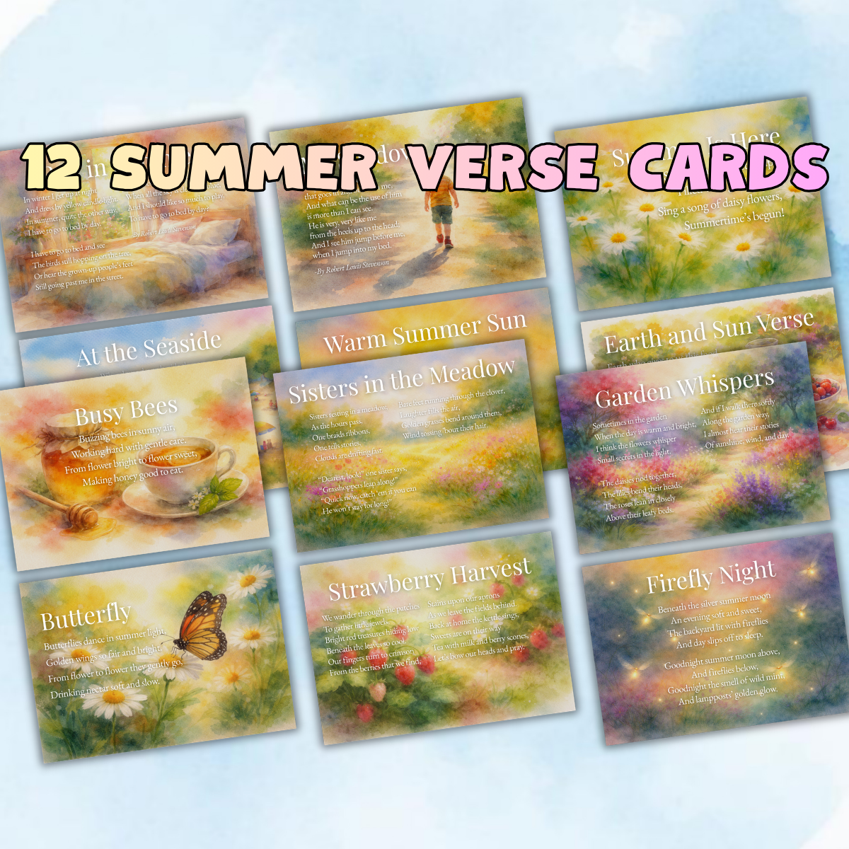 Waldorf Seasonal Verse Cards Bundle | 48 Nature Poems (Digital Download)