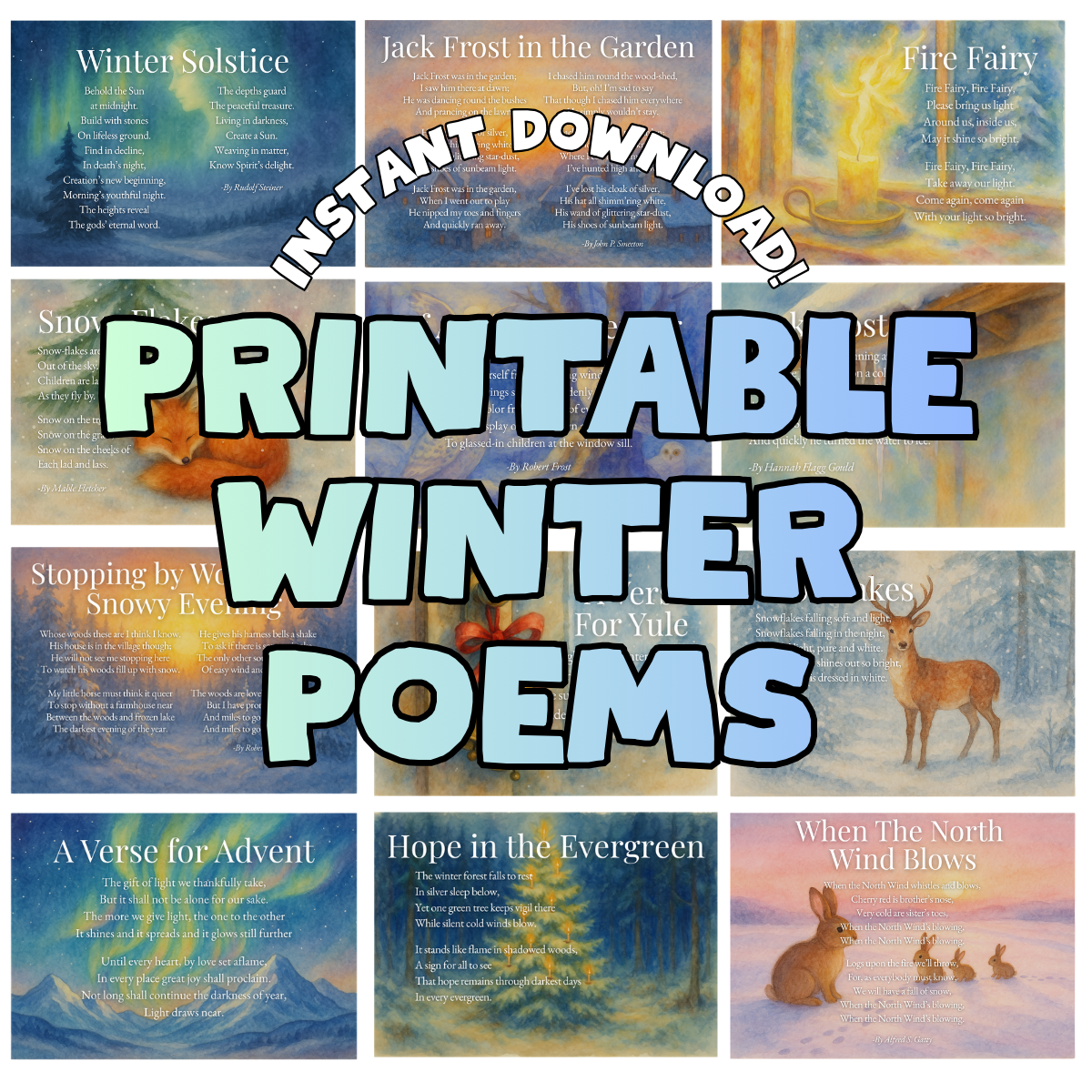 Winter Poem Cards Pack