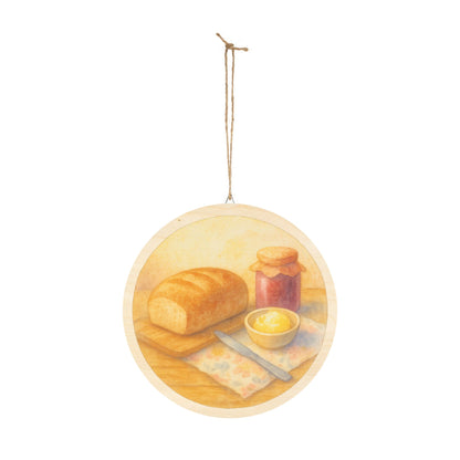 Watercolor Bread and Butter Round Wood Sign
