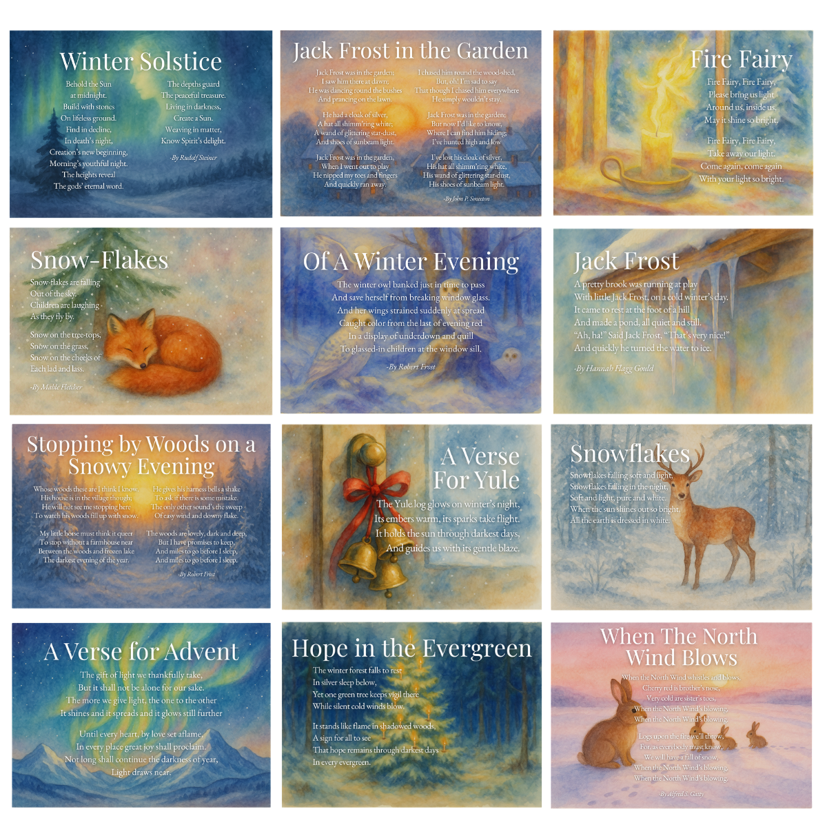 Winter Poem Cards Pack