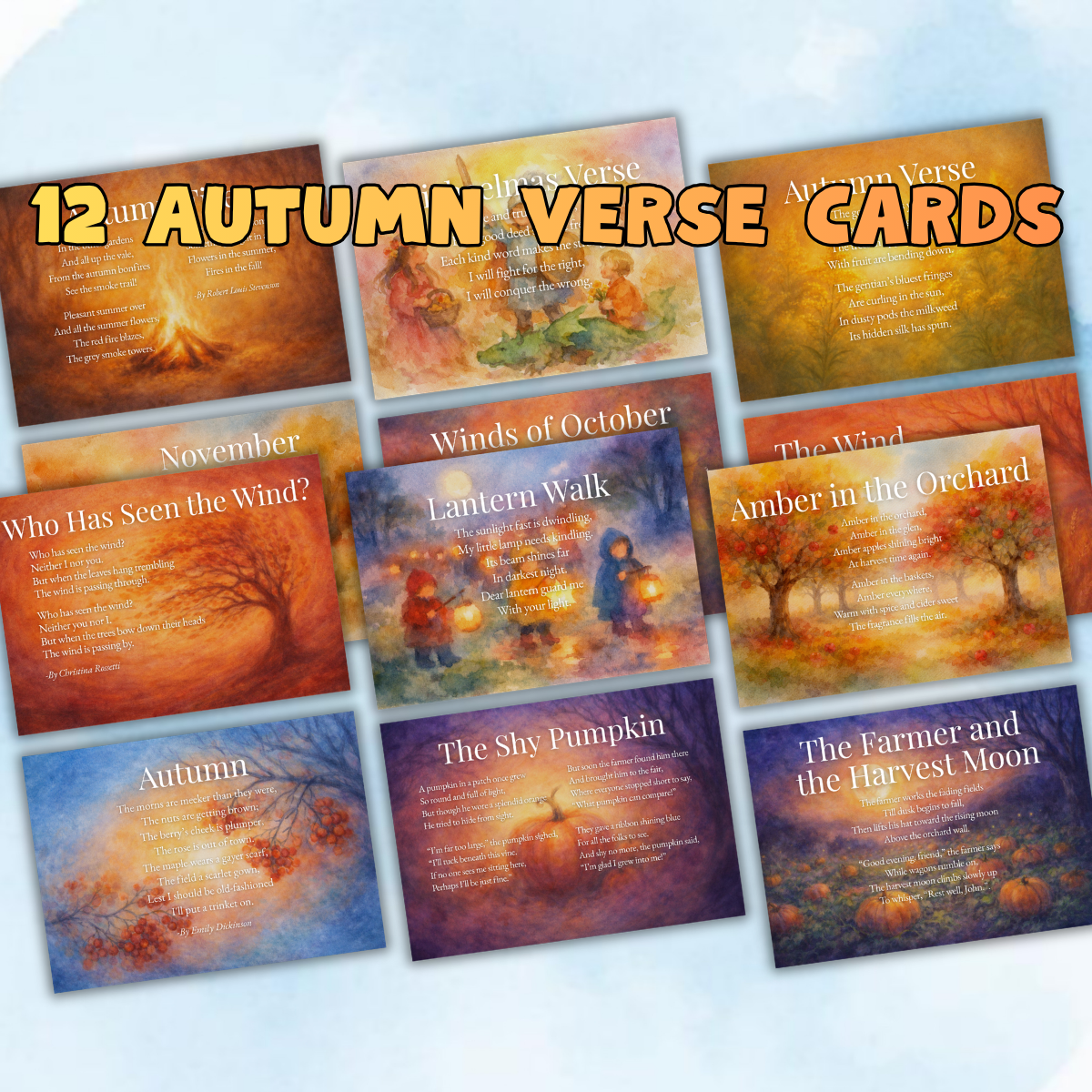 Waldorf Seasonal Verse Cards Bundle | 48 Nature Poems (Digital Download)