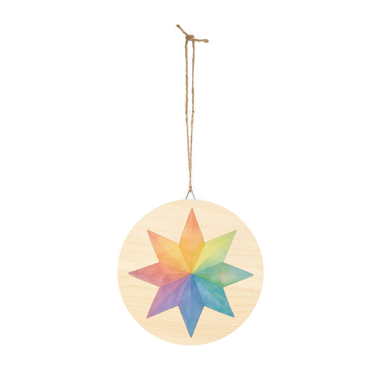 Kite Paper Window Star Round Wood Sign