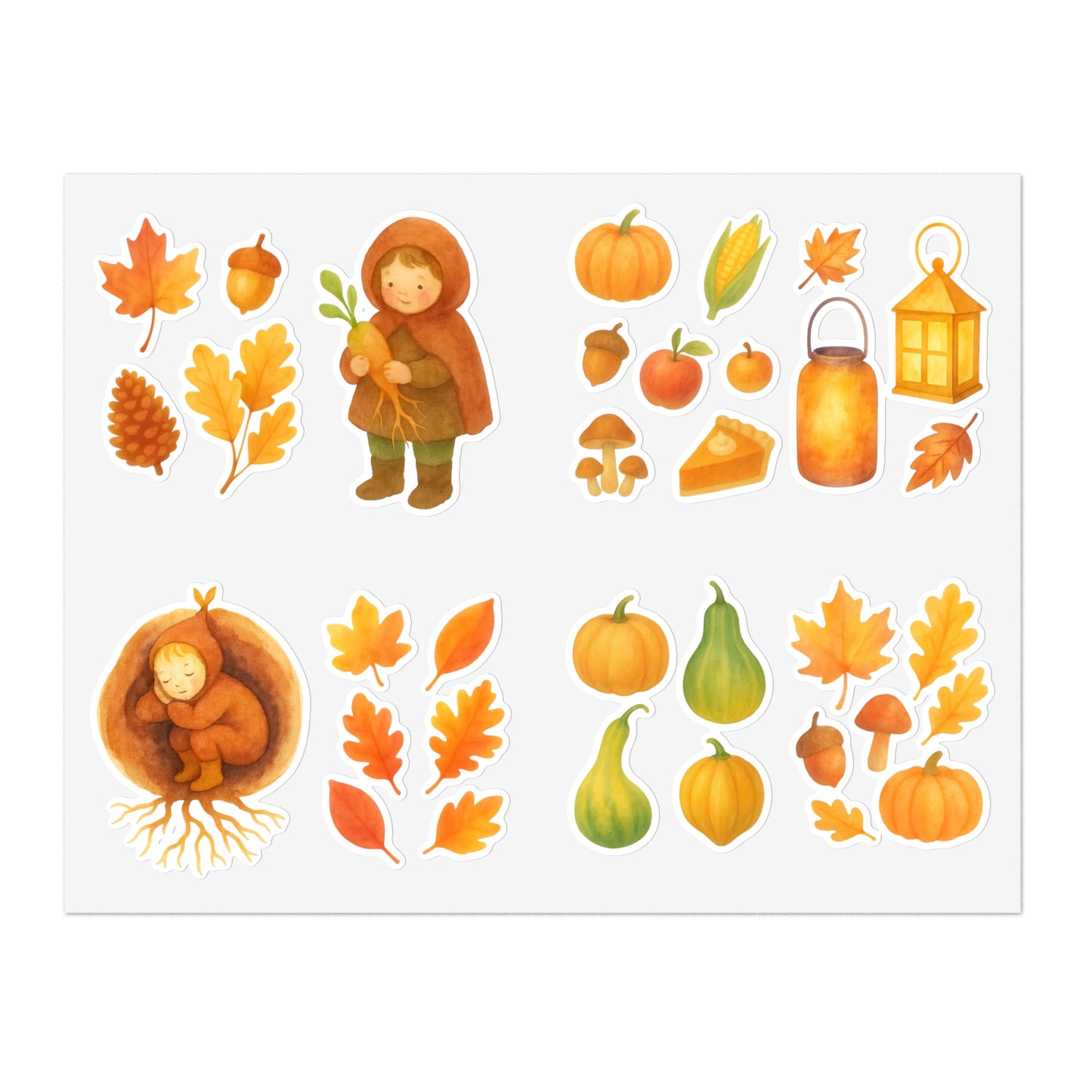 Root Children Harvest Vinyl Window Stickers