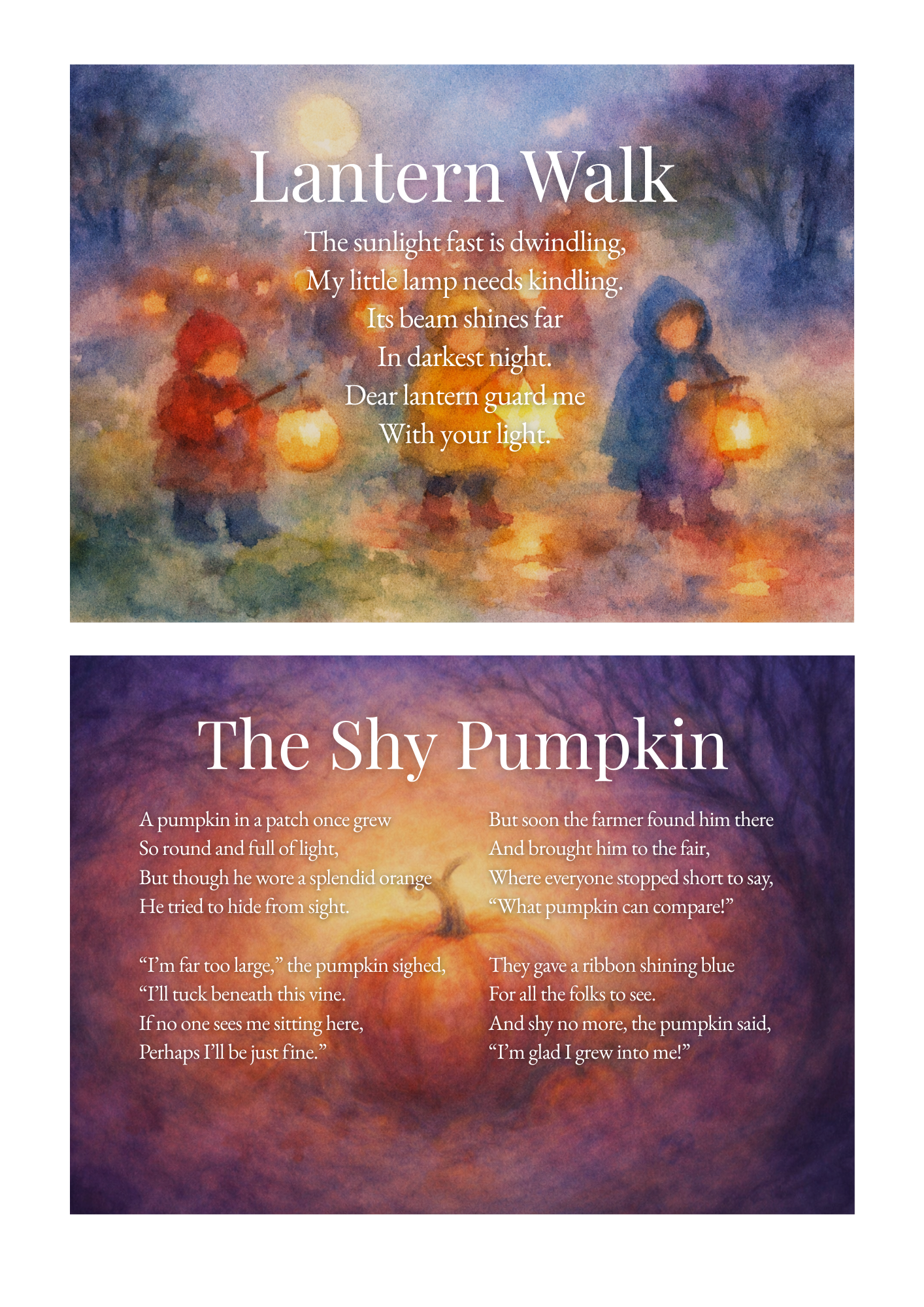 Autumn Poem Cards Pack