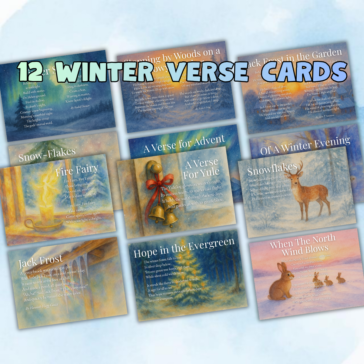 Waldorf Seasonal Verse Cards Bundle | 48 Nature Poems (Digital Download)