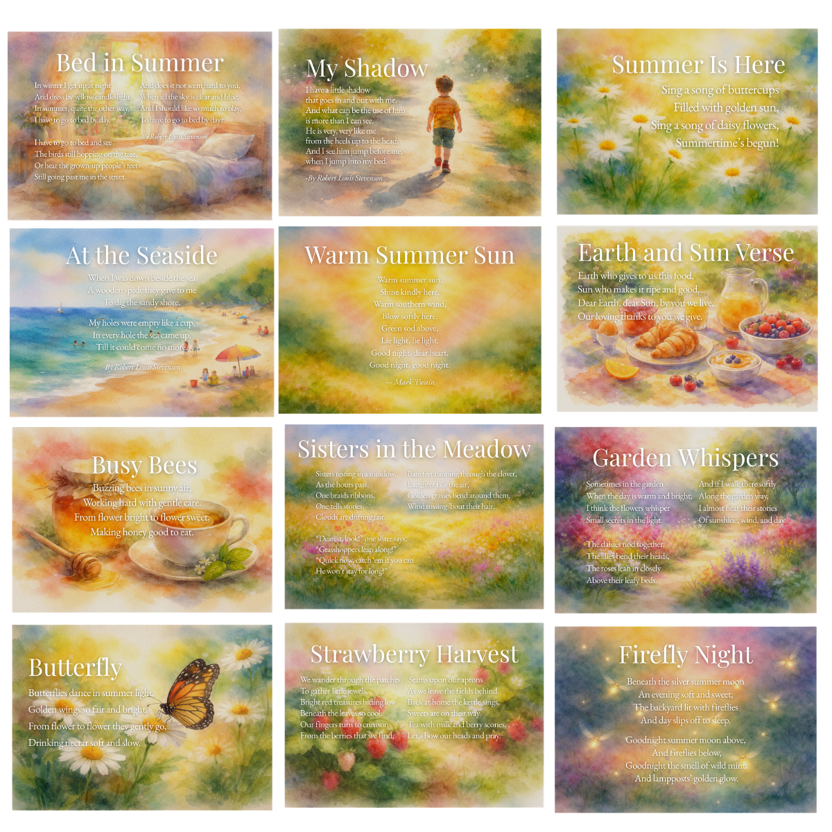 Summer Printable Verse Cards