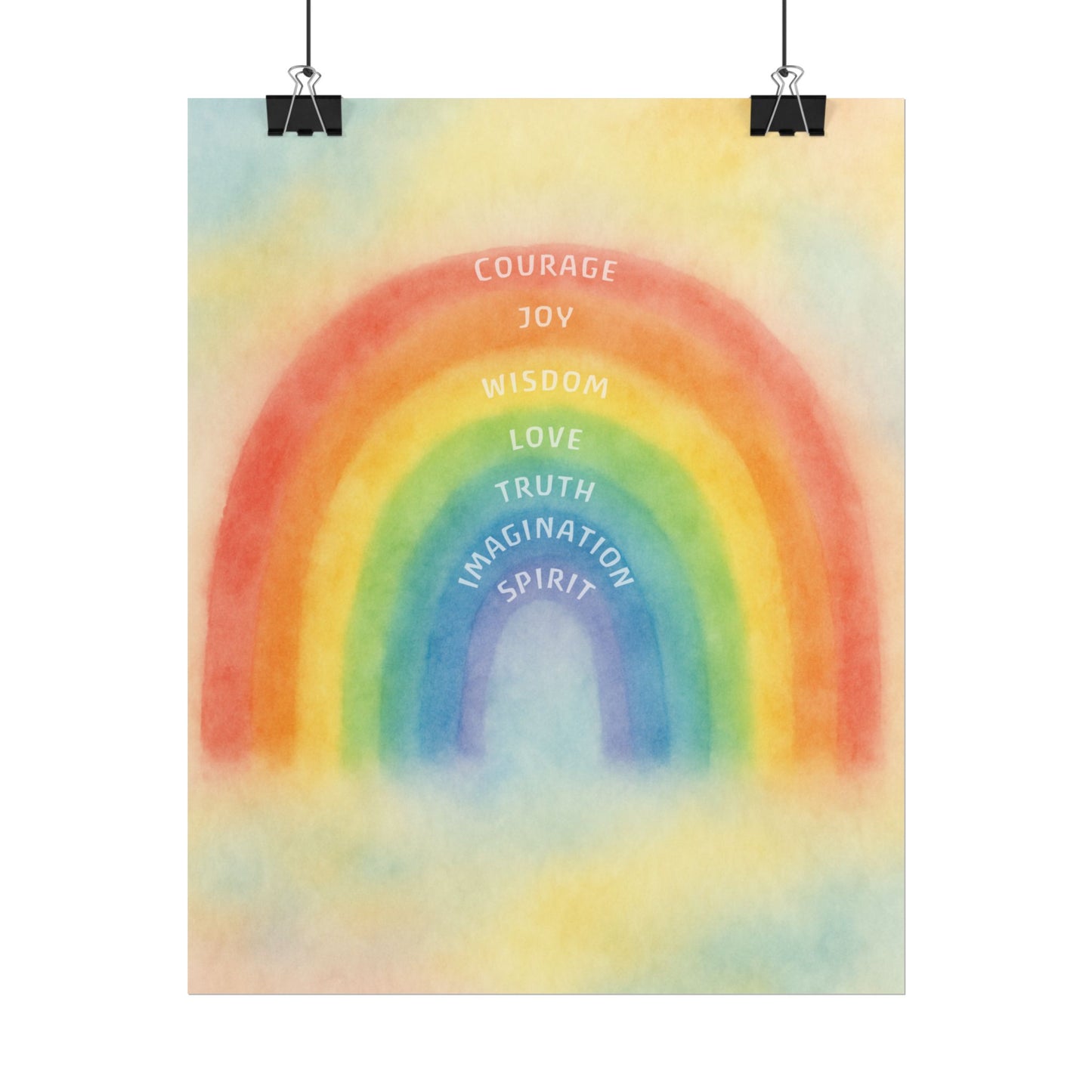 Colors of Character Rainbow Watercolor Poster
