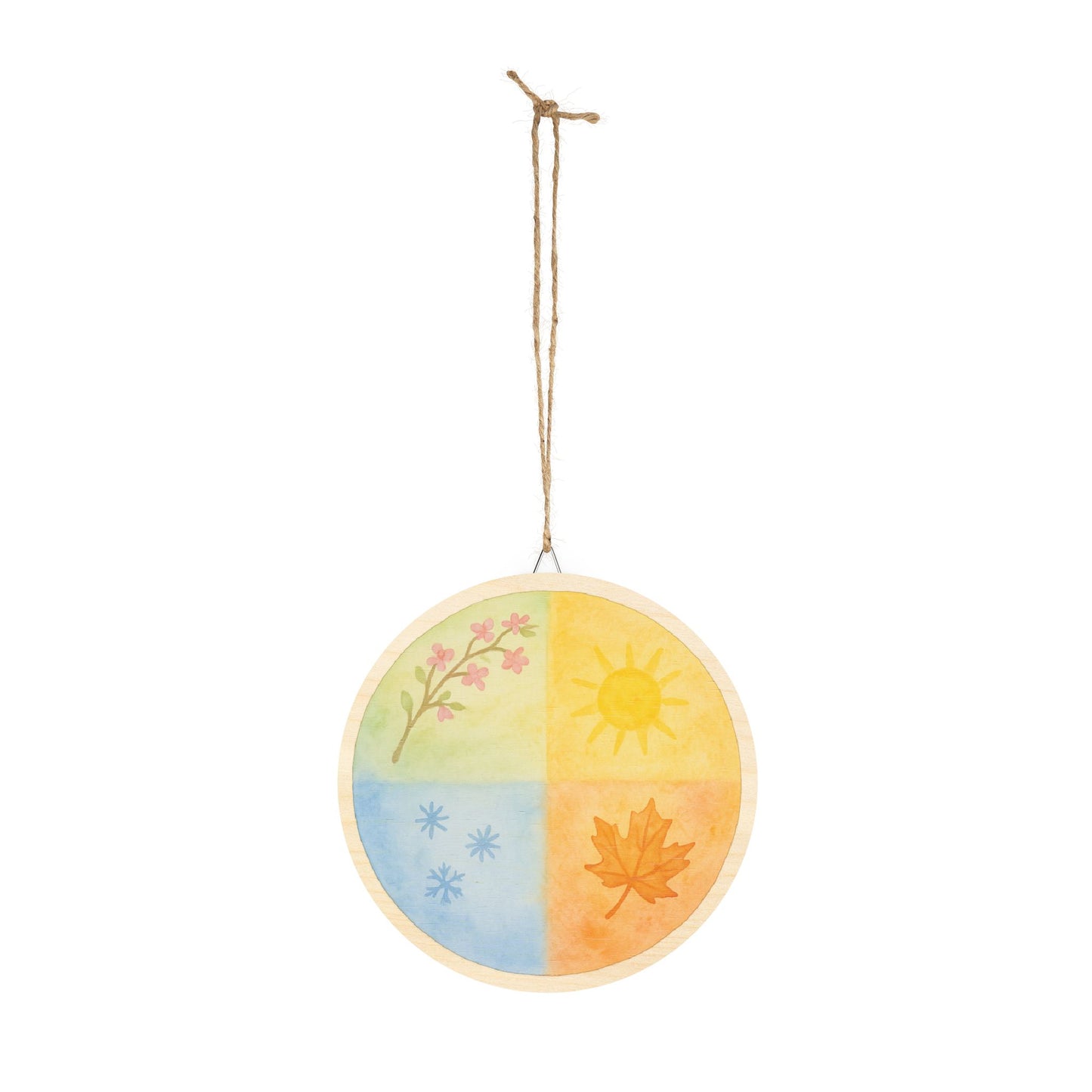 Waldorf Four Seasons Round Wood Sign