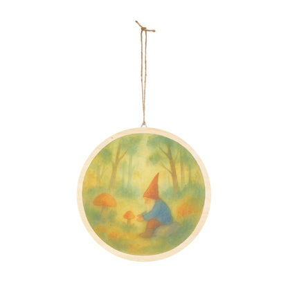 Woodland Gnome School Round Wood Sign
