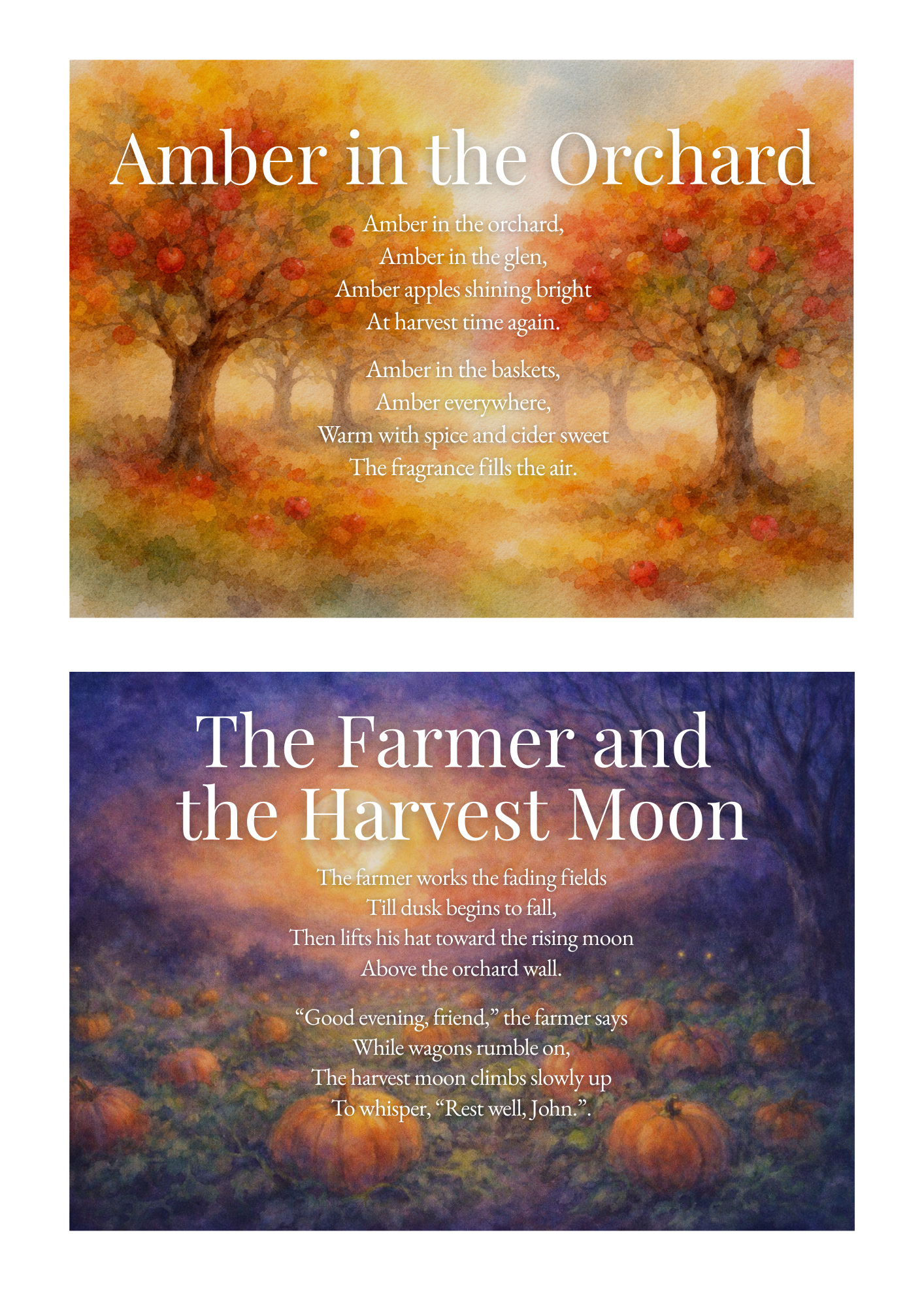Autumn Poem Cards Pack
