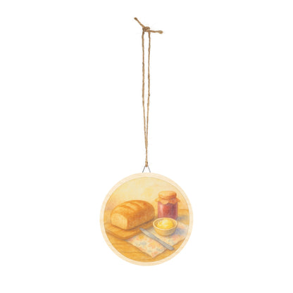 Watercolor Bread and Butter Round Wood Sign