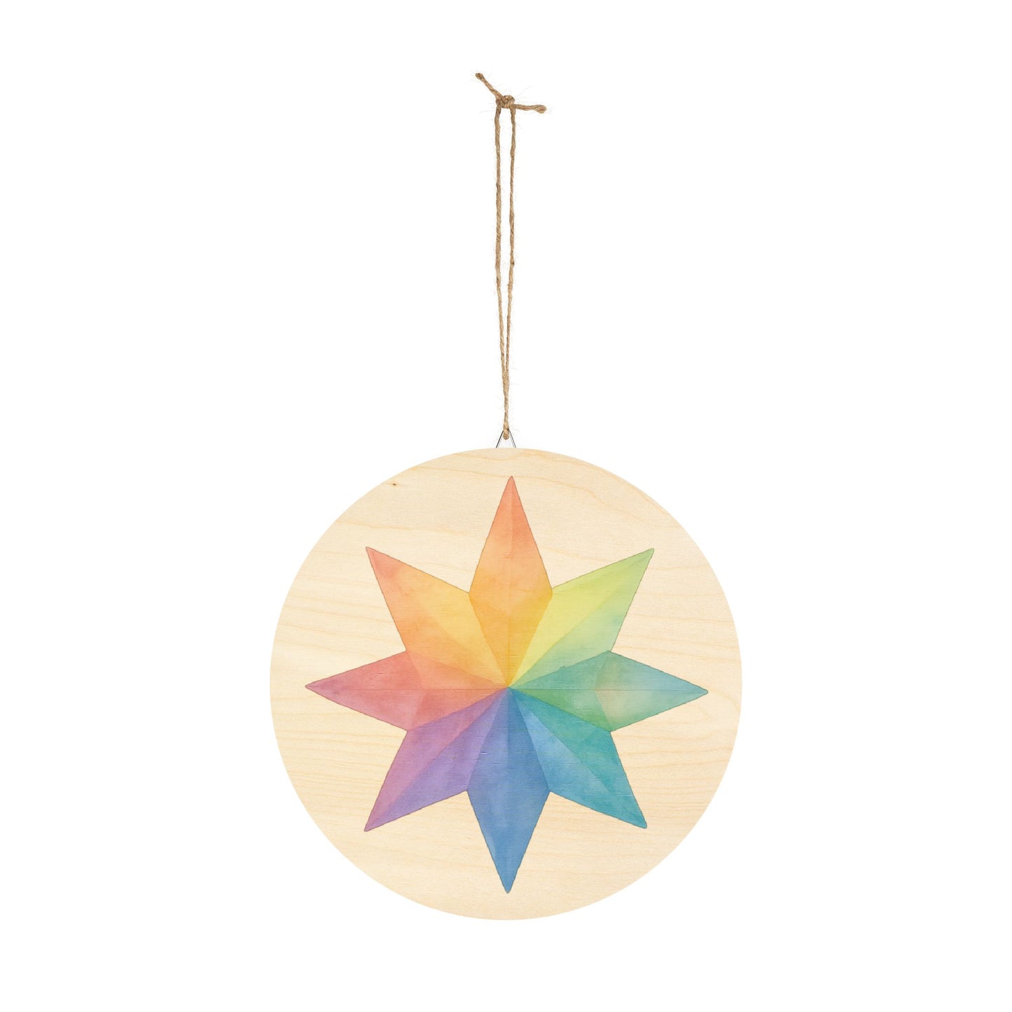 Kite Paper Window Star Round Wood Sign