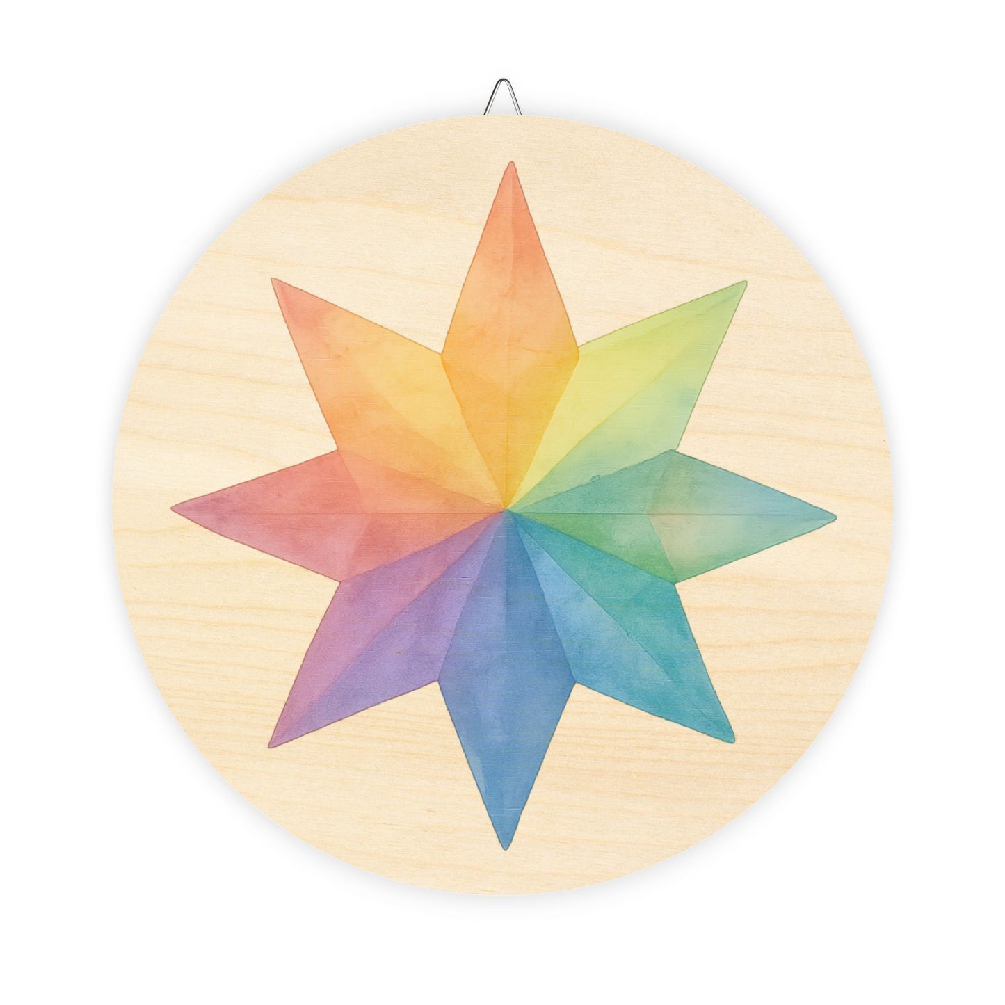 Kite Paper Window Star Round Wood Sign