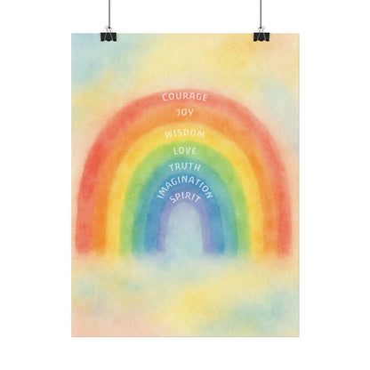 Colors of Character Rainbow Watercolor Poster
