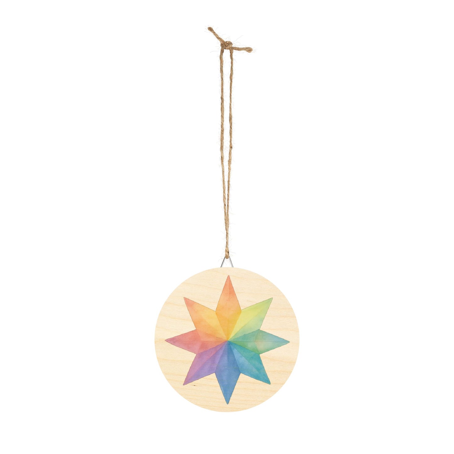 Kite Paper Window Star Round Wood Sign