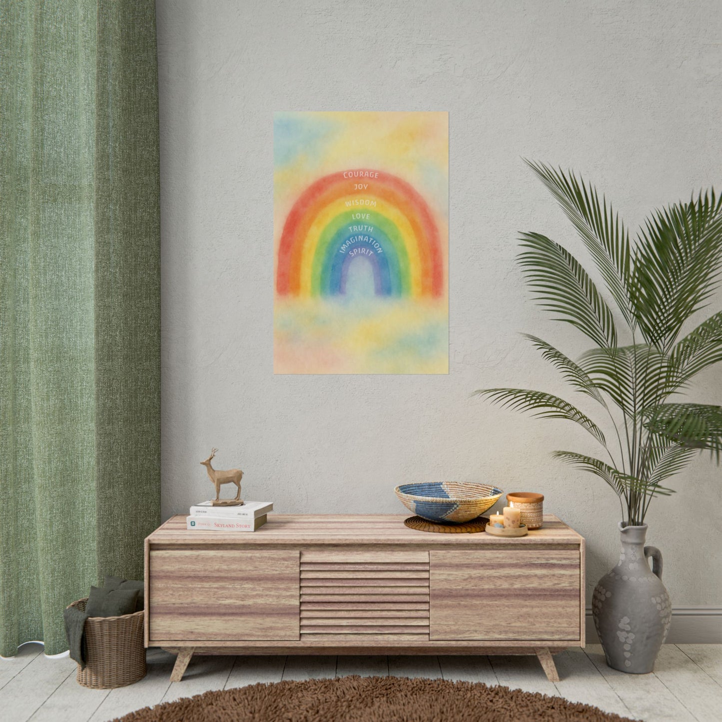 Colors of Character Rainbow Watercolor Poster