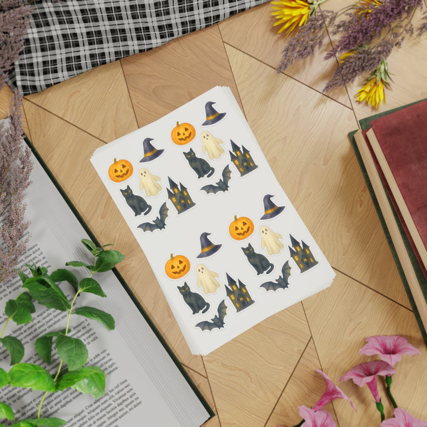 Watercolor Halloween Vinyl Window Stickers