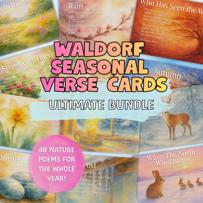 Waldorf Seasonal Verse Cards Bundle | 48 Nature Poems (Digital Download)