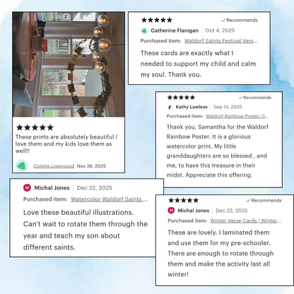 Waldorf Seasonal Verse Cards Bundle | 48 Nature Poems (Digital Download)